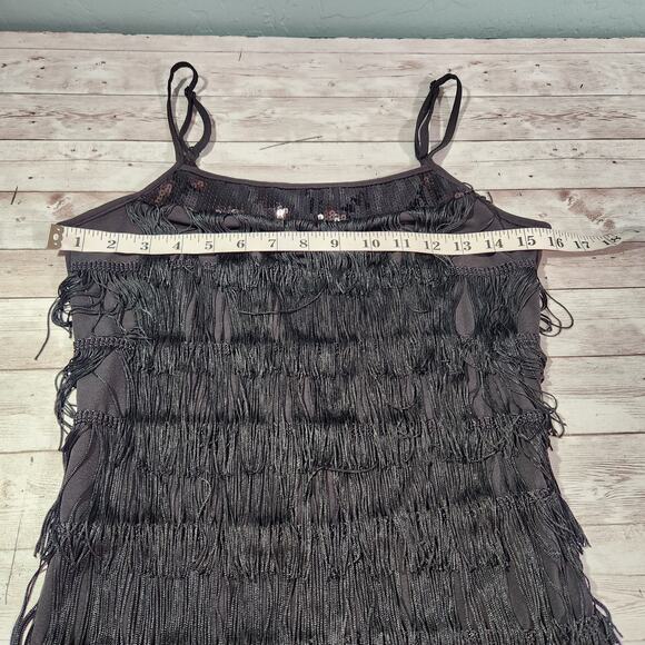 Express Vintage Fringe & Sequin Open Back Top Small - Picture 5 of 7